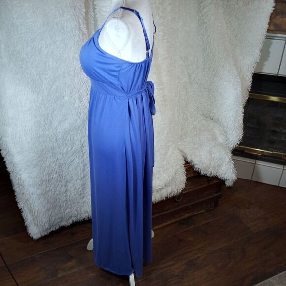 ALLISON BRITTANY BLUE MAXI DRESS SZ.L EUC - Picture 6 of 9